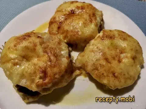 Chicken with Pineapples Under Cheese in the Oven