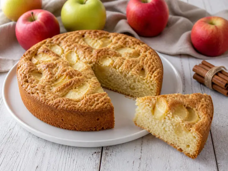 Постная шарлотка с яблоками без яиц и молока