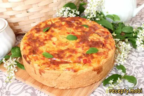 Пирог с курицей и перцем