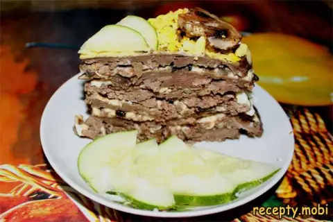 Liver Cake with Mushrooms "Tenderness"