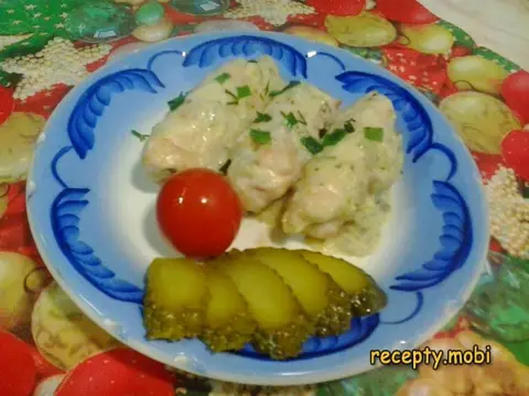 Chicken Breast Rolls in Milk Sauce