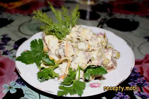 Aristocrat Salad with Sardines and Fried Mushrooms