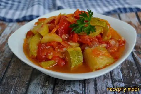 Zucchini with Tomatoes for Winter «Lick Your Fingers»