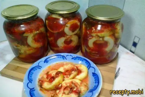 Zucchini Rings in Spicy Sauce for Winter