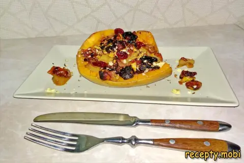 Pumpkin with Dried Fruits Baked in the Oven (Lenten Dish)