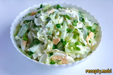 Салат из пекинской капусты с огурцом и яйцом – пошаговый рецепт в домашних условиях